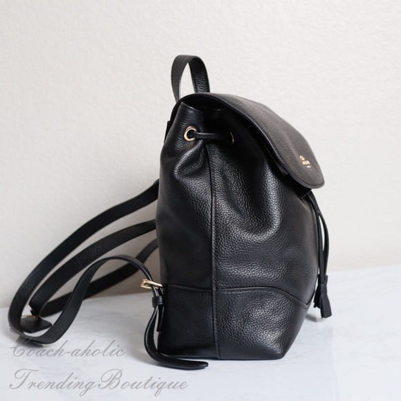 NWT Coach F72645 Elle Leather Backpack in Black - Picture 6 of 8